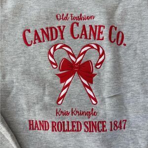 Candy Cane Kris Kringle Gray Sweatshirt